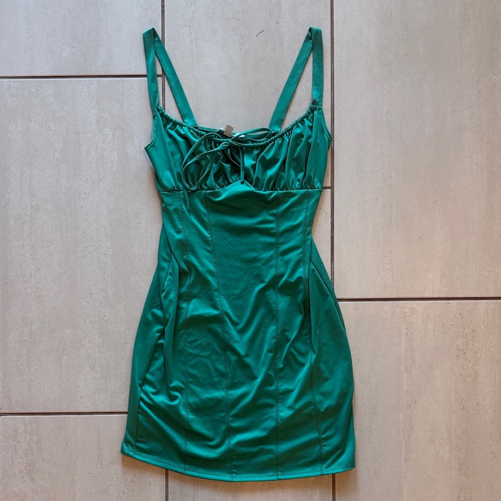 Gaze Teal Bodycon Mini Dress
